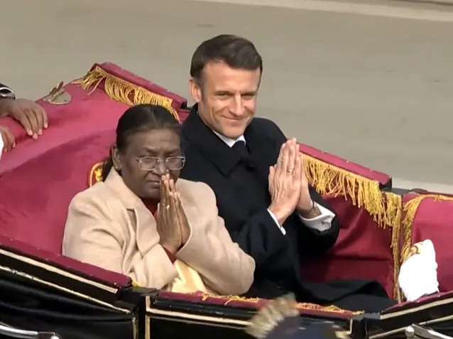 Macron with Indian President