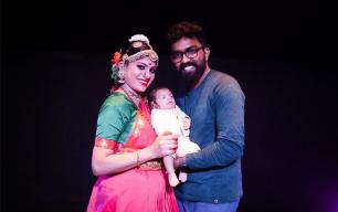 Bharatnatyam dancer Reshma Rajeev with her family